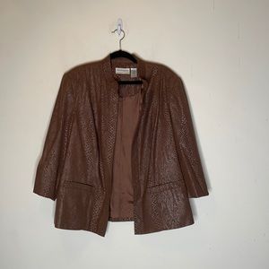Alfred Dunner Brown Snakeskin blazer